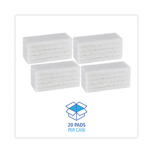 Light Duty Scour Pad, 4.63 X 10, White, 20/carton