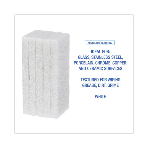 Light Duty Scour Pad, 4.63 X 10, White, 20/carton