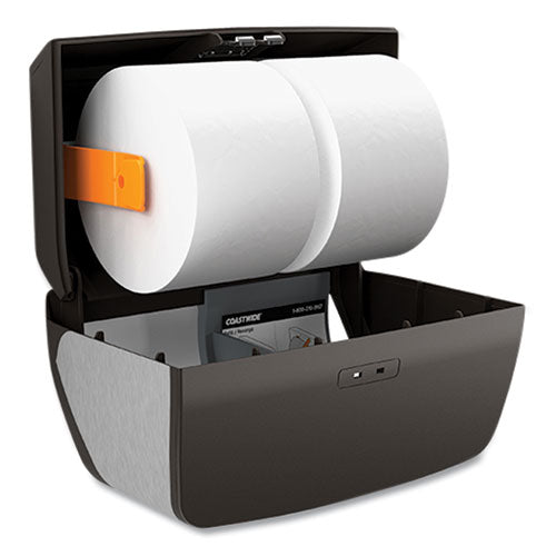 J-series Duo Bath Tissue Dispenser, 11.49 X 6.9 X 7.55, Black/metallic