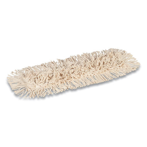 Cut-end Dust Mop Head, Economy, Cotton, 24 X 5, White
