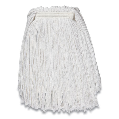 Cut-end Wet Mop Head, Rayon, #24, 1" Headband, White