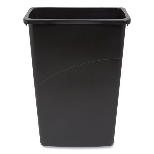 Slim Open Top Trash Can, 23 Gal, Plastic, Black