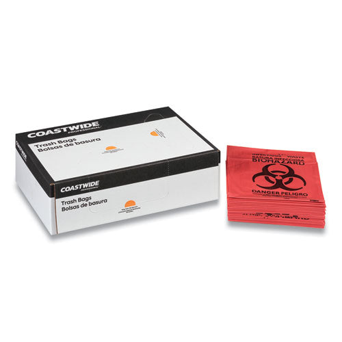 Biohazard Can Liners, 45 Gal, 40 X 46, Red, 200/carton