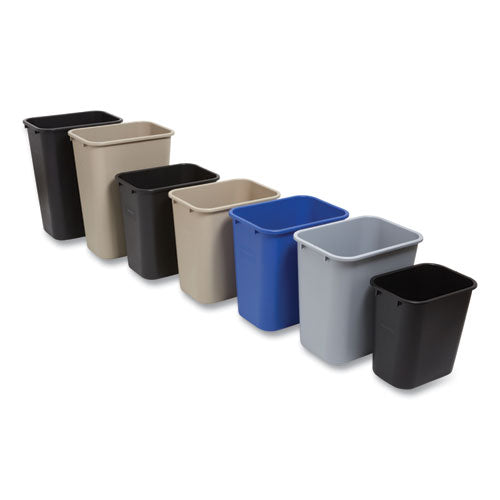 Open Top Indoor Trash Can , 7 Gal, Plastic, Gray