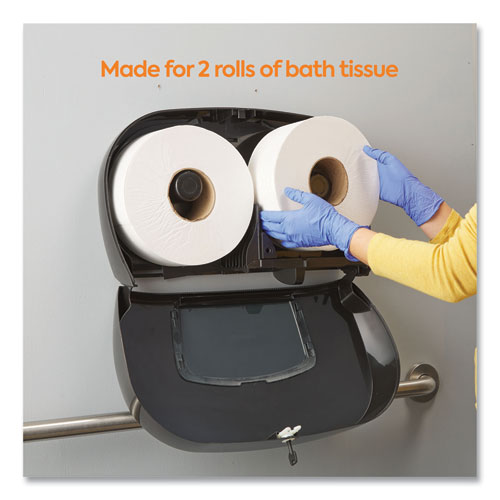 Twin Jumbo Roll Toilet Paper Dispenser, 20.13 X 6.06, Black