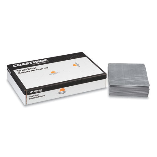 Linear Low-density Can Liners, 60 Gal, 1.7 Mil, 39" X 57", Silver, 50/carton