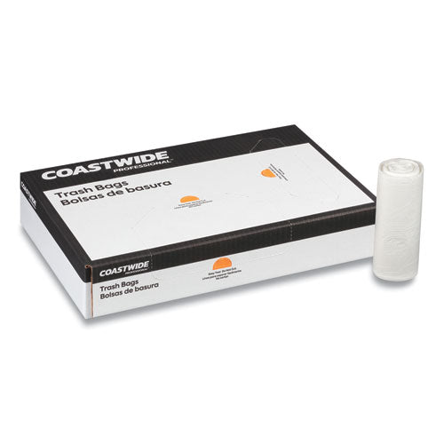 High-density Can Liners, 33 Gal, 16 Mic, 33" X 40", Natural, 25 Bags/roll, 10 Rolls/carton