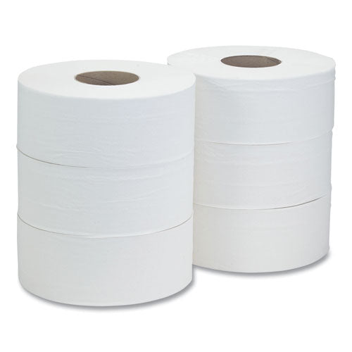 Recycled 2-ply Jumbo Toilet Paper, Septic Safe, White, 3.55" X 1,000 Ft, 6 Rolls/carton