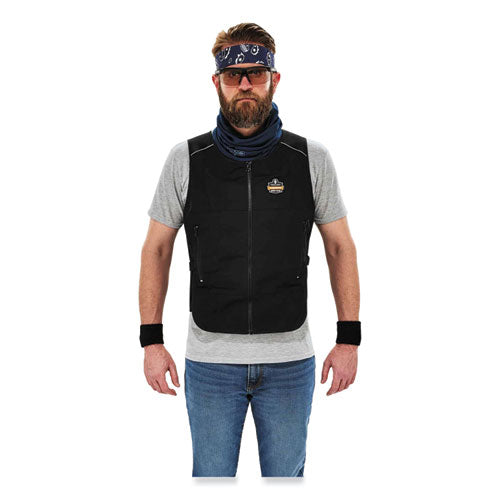 Chill-its 6255 Lightweight Phase Change Cooling Vest, Cotton/polyester, Large/x-large, Black, Ships In 1-3 Business Days