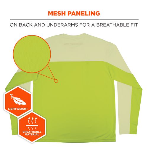 Chill-its 6689 Cooling Long Sleeve Sun Shirt With Uv Protection, X-large, Lime, Ships In 1-3 Business Days