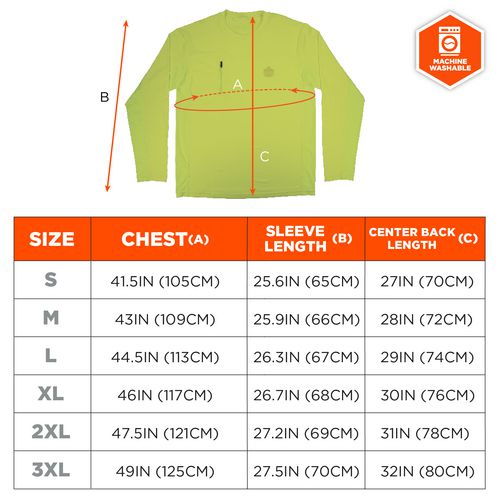 Chill-its 6689 Cooling Long Sleeve Sun Shirt With Uv Protection, X-large, Lime, Ships In 1-3 Business Days