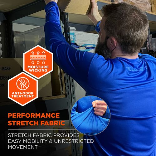Chill-its 6689 Cooling Long Sleeve Sun Shirt With Uv Protection, Small, Blue, Ships In 1-3 Business Days