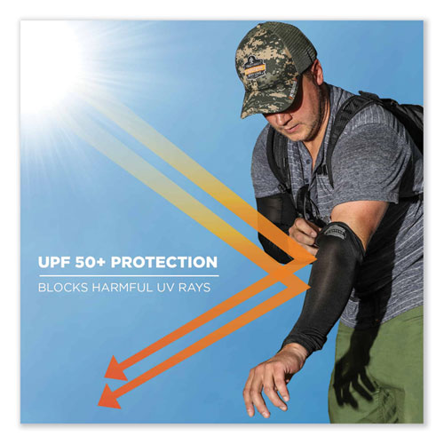 Chill-its 6690 Performance Knit Cooling Arm Sleeve, Polyester/spandex, Medium, Blue, 2 Sleeves, Ships In 1-3 Business Days