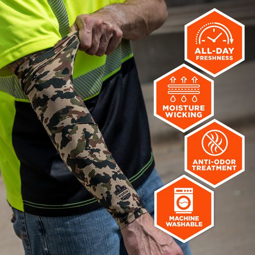 Chill-its 6695 Sun Protection Arm Sleeves, Polyester/spandex, X-large/2x-large, Camo, Ships In 1-3 Business Days