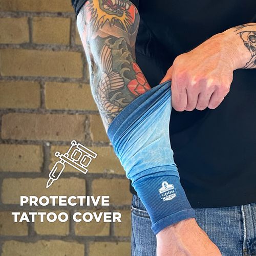 Chill-its 6695 Sun Protection Arm Sleeves, Polyester/spandex, X-large/2x-large, Blue, Ships In 1-3 Business Days