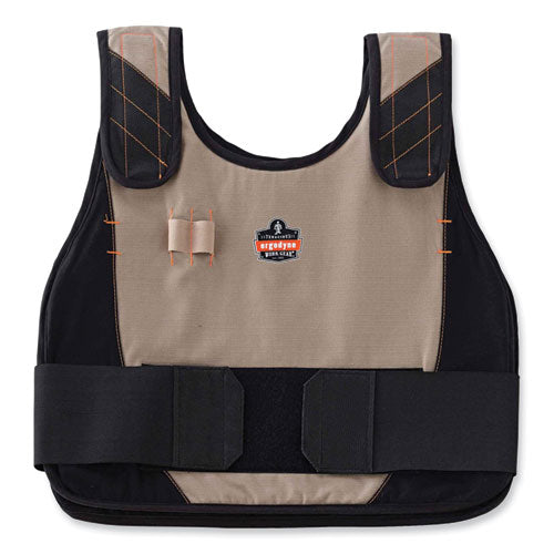 Chill-its 6215 Premium Fr Phase Change Cooling Vest W/ Packs, Modacrylic Cotton, Large/xl, Khaki, Ships In 1-3 Business Days