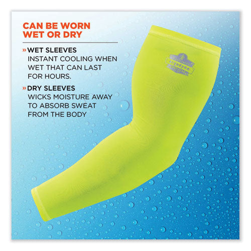 Chill-its 6690 Performance Knit Cooling Arm Sleeve, Polyester/spandex, 2x-large, Lime, 2 Sleeves, Ships In 1-3 Business Days