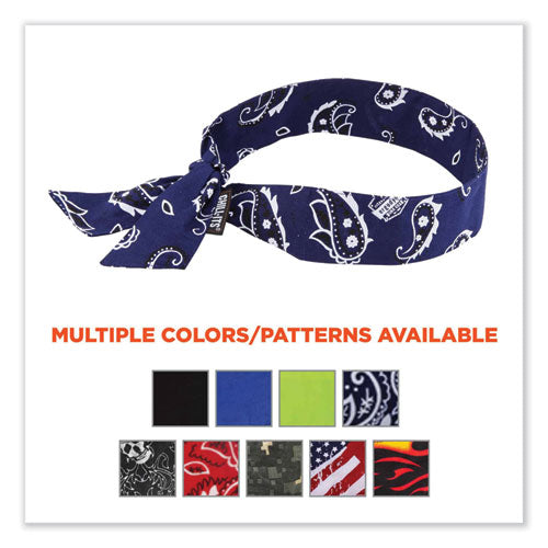 Chill-its 6700 Cooling Bandana Polymer Tie Headband, One Size Fits Most, Navy Western, Ships In 1-3 Business Days