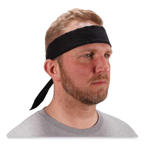 Chill-its 6702 Cooling Embedded Polymers Tie Bandana, One Size Fits Most, Black, Ships In 1-3 Business Days