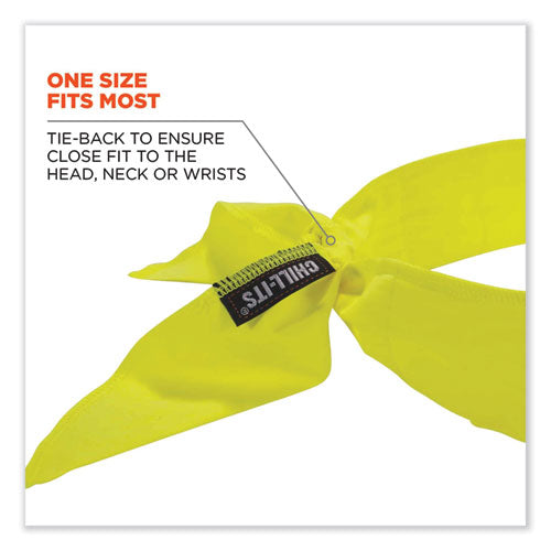 Chill-its 6702 Cooling Embedded Polymers Tie Bandana, One Size Fits Most, Lime, Ships In 1-3 Business Days