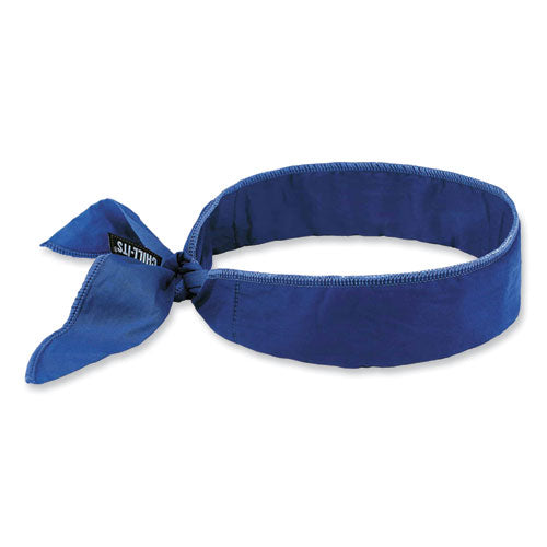 Chill-its 6702 Cooling Embedded Polymers Tie Bandana, One Size Fits Most, Solid Blue, Ships In 1-3 Business Days