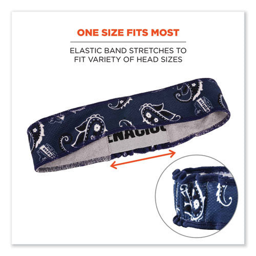 Chill-its 6605 High-performance Cotton Terry Cloth Sweatband, One Size Fits Most, Navy Western, Ships In 1-3 Business Days
