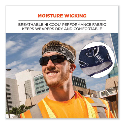 Chill-its 6605 High-performance Cotton Terry Cloth Sweatband, One Size Fits Most, Navy Western, Ships In 1-3 Business Days