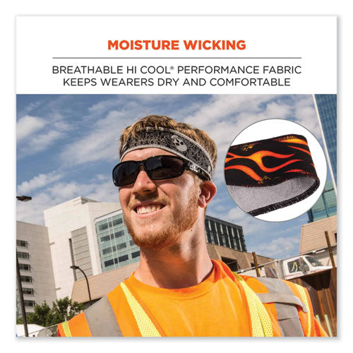 Chill-its 6605 High-performance Terry Cloth Sweatband, Cotton Terry Cloth, One Size, Flames, Ships In 1-3 Business Days