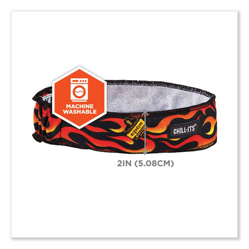 Chill-its 6605 High-performance Terry Cloth Sweatband, Cotton Terry Cloth, One Size, Flames, Ships In 1-3 Business Days