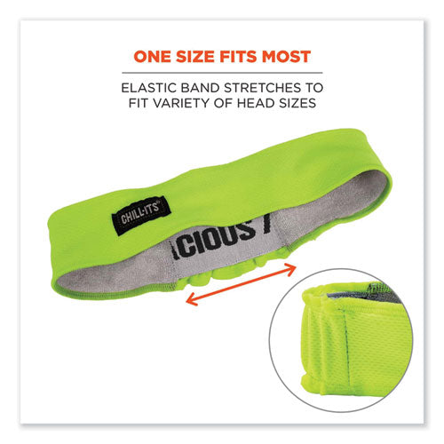 Chill-its 6605 High-perform Terry Cloth Sweatband, Cotton Terry Cloth, One Size Fits Most, Lime, Ships In 1-3 Business Days