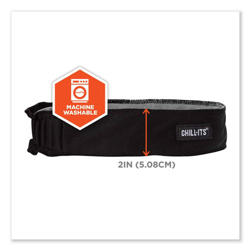 Chill-its 6605 High-perform Terry Cloth Sweatband, Cotton Terry Cloth, One Size Fits Most, Black, Ships In 1-3 Business Days