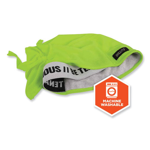 Chill-its 6615 High-perform Bandana Doo Rag With Terry Cloth Sweatband, One Size Fits Most, Lime, Ships In 1-3 Business Days