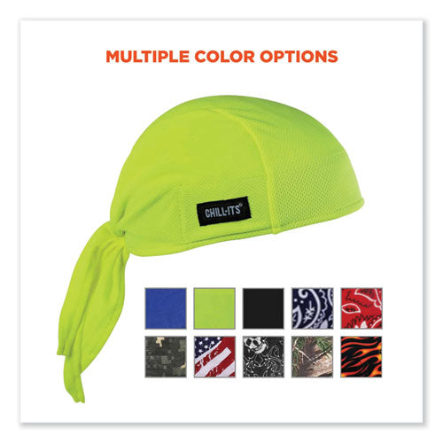Chill-its 6615 High-perform Bandana Doo Rag With Terry Cloth Sweatband, One Size Fits Most, Lime, Ships In 1-3 Business Days