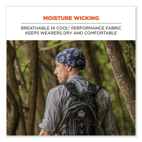 Chill-its 6615 High-performance Bandana Doo Rag W/terry Cloth Sweatband, One Size, Red Western, Ships In 1-3 Business Days