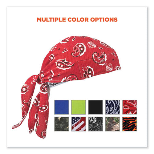 Chill-its 6615 High-performance Bandana Doo Rag W/terry Cloth Sweatband, One Size, Red Western, Ships In 1-3 Business Days