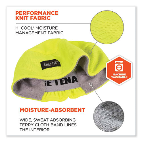 Chill-its 6630 High-performance Terry Cloth Skull Cap, Polyester, One Size Fits Most, Lime, Ships In 1-3 Business Days