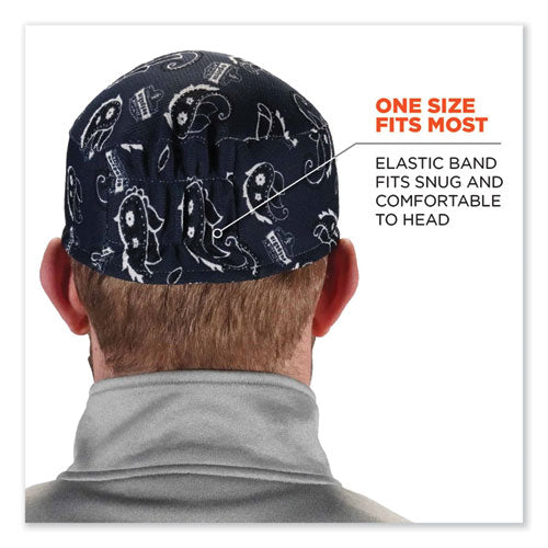 Chill-its 6630 High-performance Terry Cloth Skull Cap, Polyester, One Size Fit Most, Navy Western, Ships In 1-3 Business Days