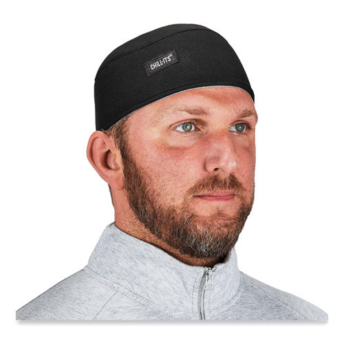 Chill-its 6630 High-performance Terry Cloth Skull Cap, Polyester, One Size Fits Most, Black, Ships In 1-3 Business Days
