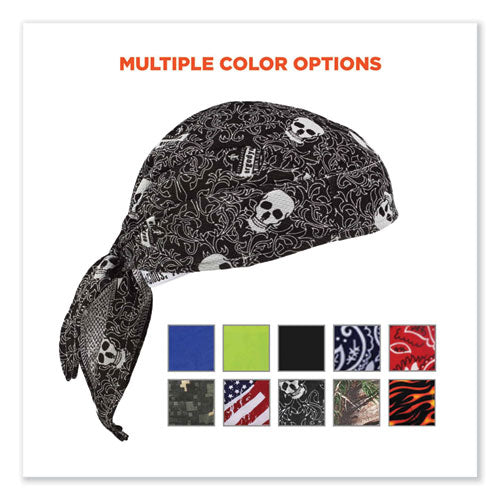 Chill-its 6615 High-performance Bandana Doo Rag With Terry Cloth Sweatband, One Size, Skulls, Ships In 1-3 Business Days