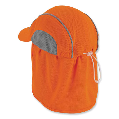 Chill-its 6650 High-performance Hat Plus Neck Shade, Polyester, One Size Fits Most, Orange, Ships In 1-3 Business Days