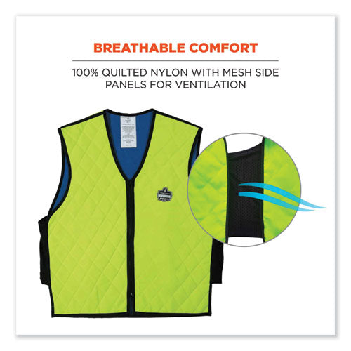 Chill-its 6665 Embedded Polymer Cooling Vest With Zipper, Nylon/polymer, 2x-large, Lime, Ships In 1-3 Business Days
