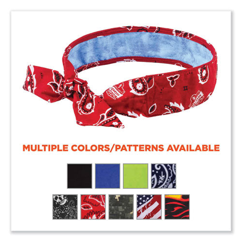 Chill-its 6700ct Cooling Bandana Pva Tie Headband, One Size Fits Most, Red Western, Ships In 1-3 Business Days
