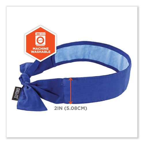 Chill-its 6700ct Cooling Bandana Pva Tie Headband, One Size Fits Most, Solid Blue, Ships In 1-3 Business Days