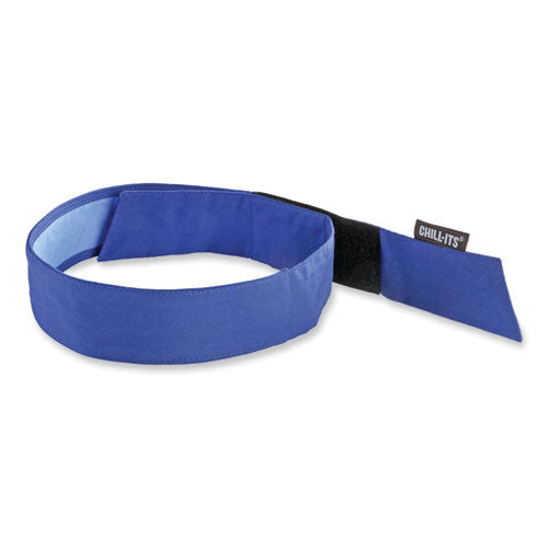 Chill-its 6705ct Cooling Pva Hook And Loop Bandana Headband, One Size Fits Most, Solid Blue, Ships In 1-3 Business Days