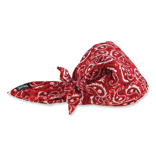 Chill-its 6710ct Cooling Pva Tie Bandana Triangle Hat, One Size Fits Most, Red Western, Ships In 1-3 Business Days