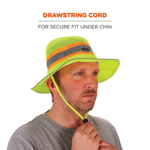 Chill-its 8935mf Hi-vis Microfiber Ranger Sun Hat, Polyester/microfiber, 2x-large/3x-large, Lime, Ships In 1-3 Business Days