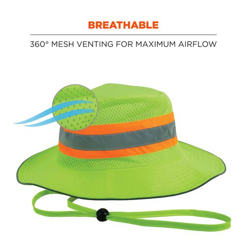 Chill-its 8935mf Hi-vis Microfiber Ranger Sun Hat, Polyester/microfiber, 2x-large/3x-large, Lime, Ships In 1-3 Business Days
