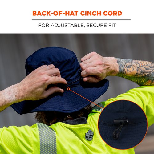 Chill-its 8939 Cooling Bucket Hat, Polyester/spandex, One Size Fits Most, Navy, Ships In 1-3 Business Days