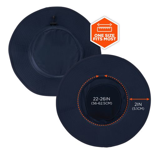 Chill-its 8939 Cooling Bucket Hat, Polyester/spandex, One Size Fits Most, Navy, Ships In 1-3 Business Days