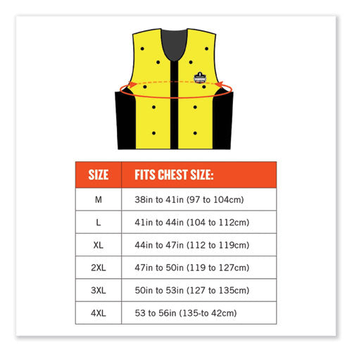 Chill-its 6685 Premium Dry Evaporative Cooling Vest With Zipper, Nylon, Medium, Lime , Ships In 1-3 Business Days